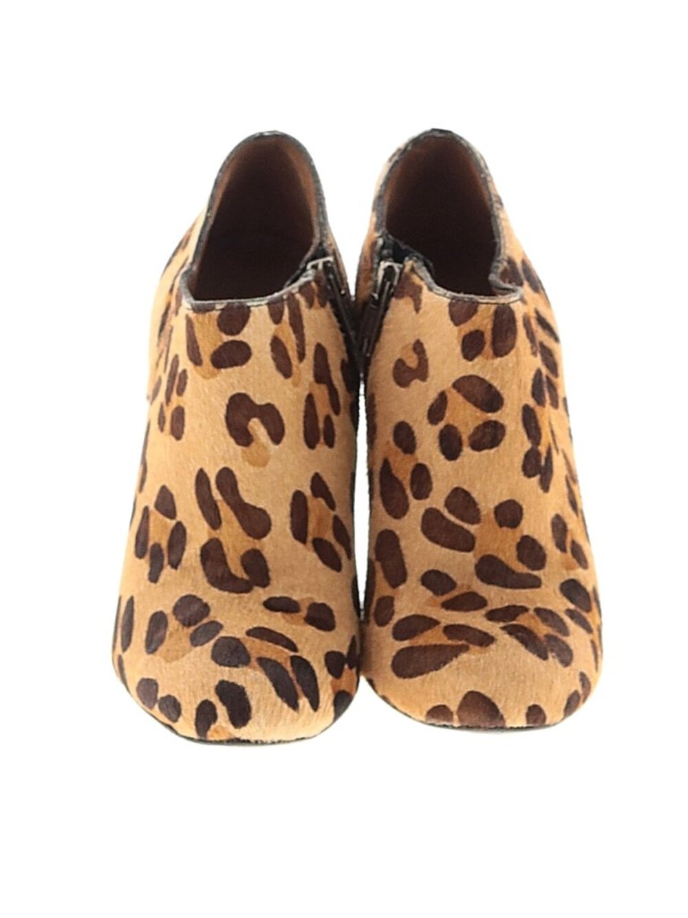 Zara Woman Cruise Collection Leopard Print Calf Hair Ankle Booties - Size 6-1/2 - Picture 2 of 9